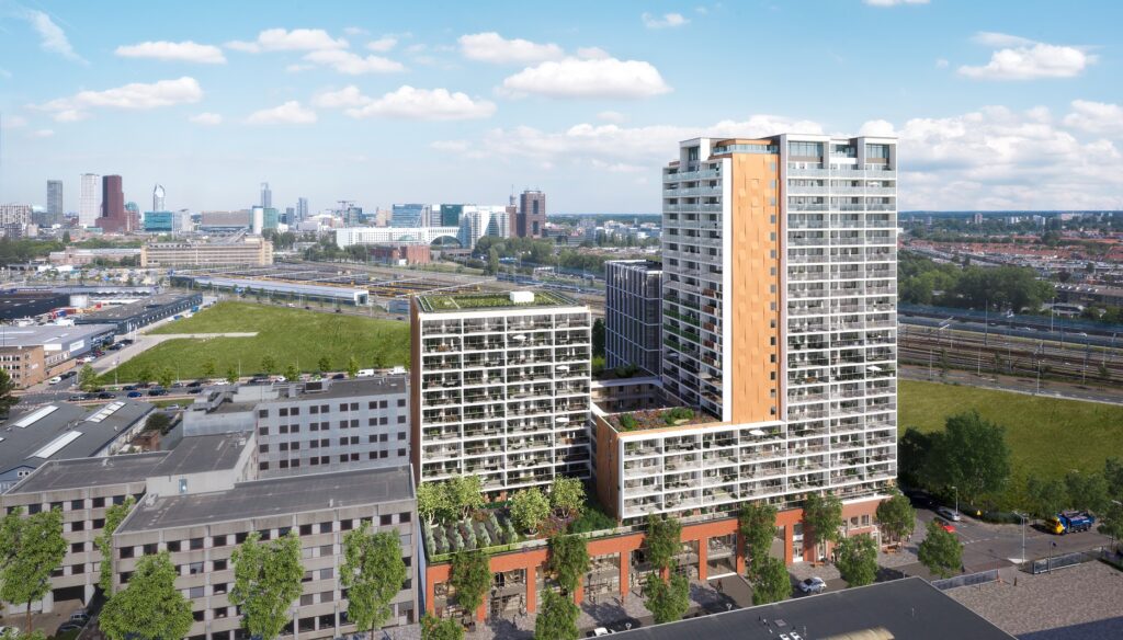 Render van gebouwe de Pegasus in Den Haag